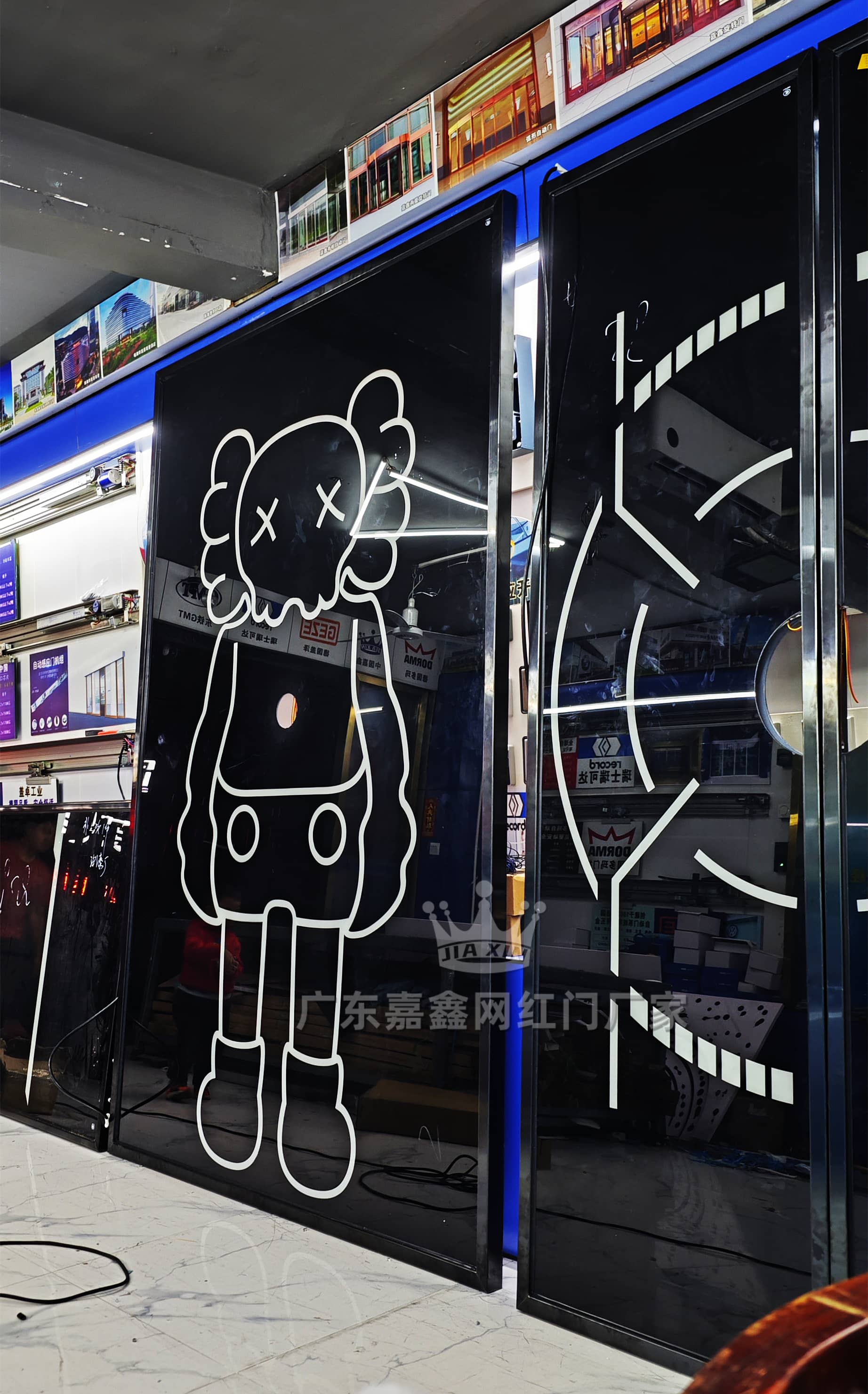 夜店交互吊滑门 触摸传送自动门